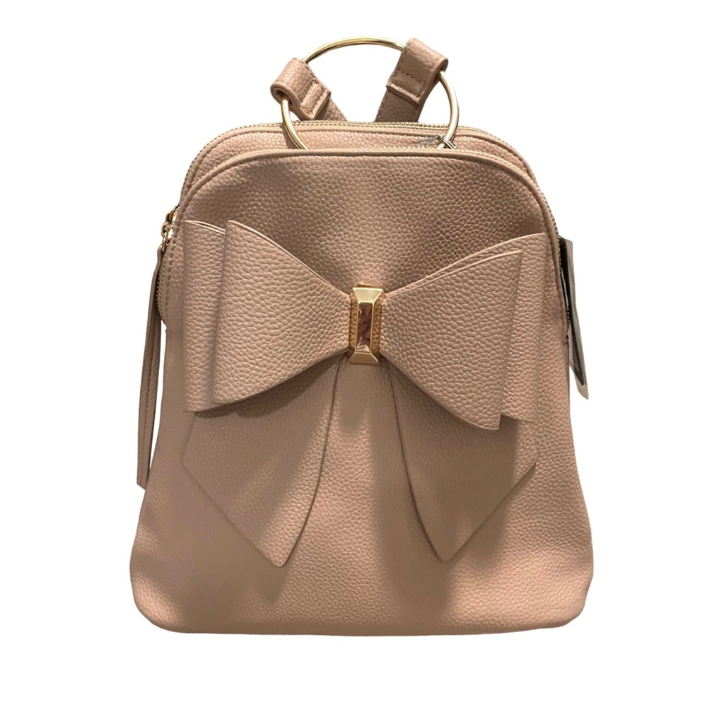 Beige Bow Backpack